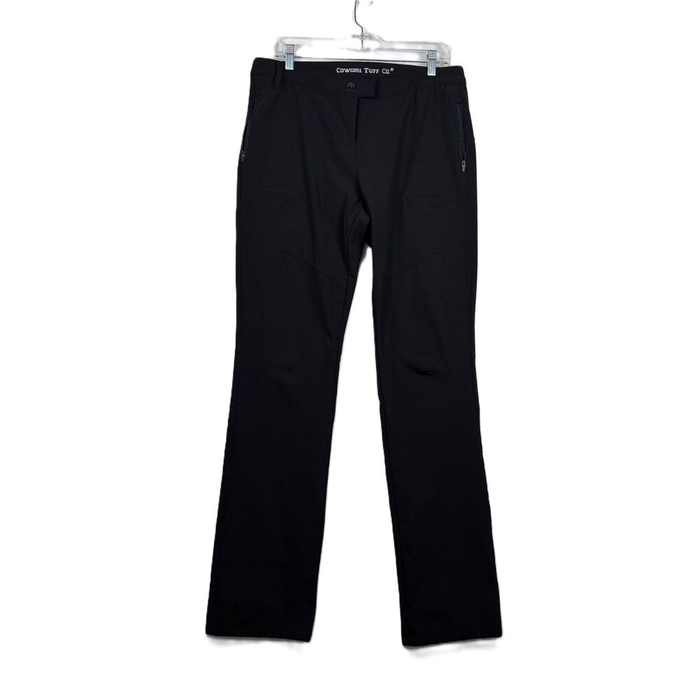 Cowgirl Tuff Work Hard Play Hard Fleece Lined Utility Pants Black Riding Size M